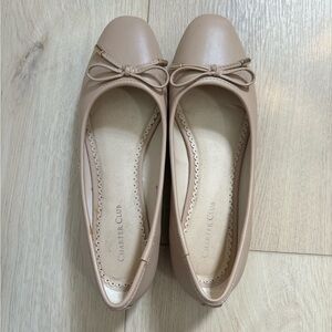 Nude flats with pearls